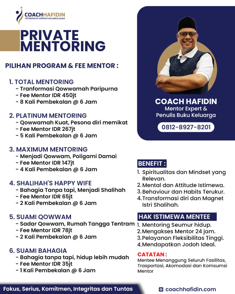Private Mentoring 1 π Private Mentoring: Jalan Ilmiah, Serius, dan Penuh Cinta Menuju Poligami Sukses
